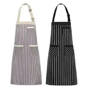 2 Pack Kitchen Cooking Aprons, Adjustable Bib Soft Chef Apron with 3 Brown 2