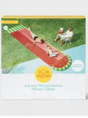 Sun Squad 2-Lane Water-Filled Watermelon Water Slide Built-In Sprinklers NEW