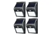 4x Sansai Wall Motion Sensor Solar Rechargeable LED Indoor Outdoor Garden Lights