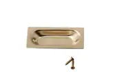 4pc-Pack Stanley USA Classic Sold Brass Sliding Door Closet Flush Oblong Pulls