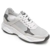US7 CHAMARIPA 8cm/ 3.15" men Elevator Shoes Height Increasing white Sneaker