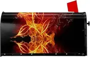 Flaming Fire Flowers Magnetic Mailbox Covers,Post Box Cover Standard Size 21x18 Inches For Outdoor Garden Home Decor