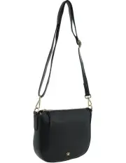 [PIERRE CARDIN] Italian Leather Elegant Crossbody Bag in Black