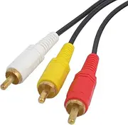 Ruilogod DVD 10ft Long 3 RCA Male to 3 RCA Male Adapter Audio Video Connector Extension Cable Composite Cord Black