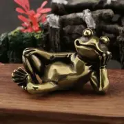 Solid Brass Frog Figurine Statue Animal Figurines Toys House Office Decoration