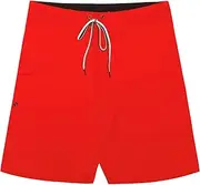[Lars Amadeus] Men's Board Shorts Solid Color Elastic Waist Drawstring Beach Swimwear Shorts