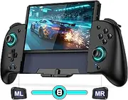 Coogamefly Switch Wireless Controller for Nintendo Switch/OLED, Handheld Switch Grip Controller with Turbo, Programmable and 6-Axis Gyro, One Piece Large Handle Switch Pro Controller