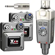 Xvive U4R2 Wireless in-Ear Monitor System Professional IEM System 1 Transmitter and 2 Beltpack Receiver for Studio, Band Rehearsal, Live Performance (U4R2)