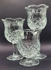 Home Interiors and Gifts 3 Piece Stemmed Candle Holder Set Homco Vintage New