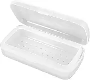 SHERCHPRY Nail Art Tool Tray Box Transparent Sterilizer for Tweezers and Manicure Tools Structure for Easy Draining for Nail Salons and Home Use