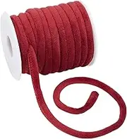 OLYCRAFT 11 Yards 8mm Red Velvet Cord String Soft Velvet Ribbon Velvet Round Choker Cord Velvet Craft Thread Cord Trim with Spool for Choker Necklace Jewelry Making Sewing Accessories