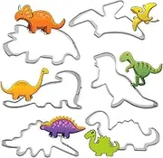 Luxshiny Set of Dinosaur Shaped Biscuit Molds Stainless Steel Cookie Cutters Easy to Clean Use for Home Baking for Boys and Girls