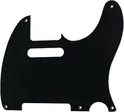 Musiclily 5 Hole Vintage Tele Pickguard for Fender American/Mexican Made Standard Telecaster Style Electric Guitar, 1Ply Black