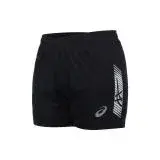 ASICS 女排球短褲-台灣製 三分褲 運動 針織 慢跑 吸濕排汗 反光 亞瑟士 黑銀