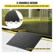 Rubber Threshold Ramp 7.62cm Rise Doorway Ramp 3 Channel Cord Cover For