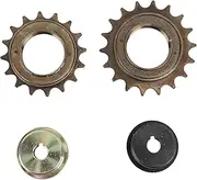 2PCS Freewheel Left Drive Adapter Set, Bike Cassettes & Freewheels, Iron 16T 18T Bike Freewheel Flywheel Cycling Accessories for Replacement Modification Gold and Black