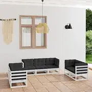 7 Piece Garden Lounge Set with Cushions Solid Pinewood Patio Bar Sets