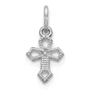 10K White Gold Passion Cross Charm