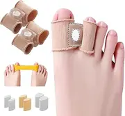 Adjustable Toe Spacers for Bunions & Hammer Toes - Silicone Separators with Breathable Fabric, Relieves Foot Pain, Corns & Overlapping Toes (Unisex, Big Toe Loop Design) (1)