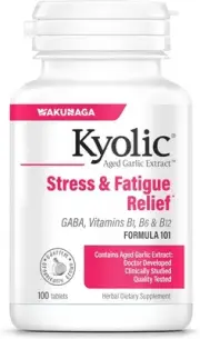 Kyolic Aged Garlic Extract Formula 101, Stress and Fatigue Relief, 100 Tablets (