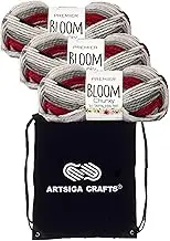 Premier Yarns Bloom Chunky Poppy 1114-11 (3-Pack) Same Dyelot Chunky Bulky #5 Soft Knitting Yarn 100% Acrylic with Project Bag