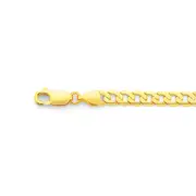 9ct Gold 19cm Solid Curb Bracelet