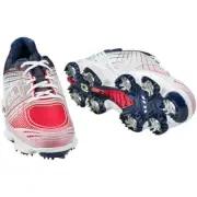 NEW FootJoy [8.5] Medium Men's HYPERFLEX Spikes Golf Shoes 51033, Red/White/Blue