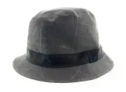 Dolce & Gabbana Cotton Light Grey Fine Plaid Bucket Hat-Adult L