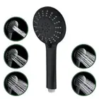 WELS Hand Held Shower Head Black High Pressure 5-Mode Sprayer Bathroom