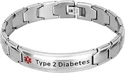 Smarter LifeStyle Elegant Surgical Grade Steel Medical Alert Id Bracelet For Men And Women Type 2 Diabetes