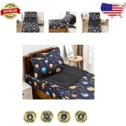 Boys' 4-Piece Zipper Comforter Set - Outer Space Theme with Machine Wash Care