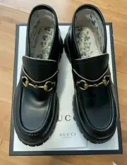 NIB GUCCI CORDOVAN LUX HORSEBIT ANKLE BOOTS BLACK LEATHER Size US 9 545280