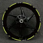 Motorcycle Reflective Wheel Sticker Racing Rim Stripe Tape Decal Waterproof Accessories for MT-09 MT09 MT 09 (Color : Yellow-green24)