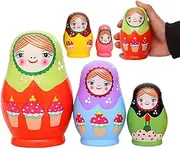 1 Set Nesting Dolls, 5 Layer Russian Nesting Dolls, Colorful Girl Pattern Matryoshka Doll, Smooth Wooden Nesting Dolls for Kids, Home Decor Russian Nesting Dolls