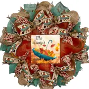 Fall Umbrella Personalized Handmade Deco Mesh Wreath