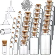 45 Pcs Mini Glass Bottles Clear Small Wishing Jars with Cork Stoppers