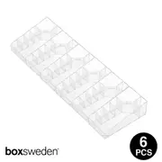 Boxsweden CRYSTAL MICRO STATION 7 SECTION /COSMETIC ACCESSORY AND STATIONERY ORGANISER 6PCS