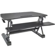 Fortia Desk Riser 90cm Wide Adjustable Sit to Stand for Dual Monitor, Keyboard,