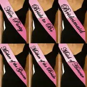 Maid Of Honour Pink Satin Bride Sash Bachelorette Sashes Bridal Shower Hen Night Wedding PARTY 10col