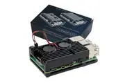 Raspberry Pi 4 Model B Black Armour Aluminium Case with 2 x Ultra Silence Fans