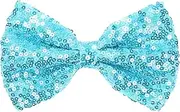 [Neptniopllab] Sky Blue Bow Tie for Men Shiny Sequin Bow Tie Sparkling Pre-Tied Bowtie Glitter Christmas Birthday Party Fancy Dress, Sky Blue