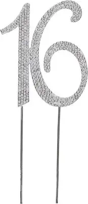 Bling Crystal 16 Birthday Cake Topper - Best Keepsake | 16th Party Decorations