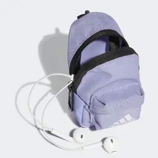ADIDAS 零錢包 迷你後背包 小包 耳機 鑰匙 鉤環 紫【運動世界】HC7221