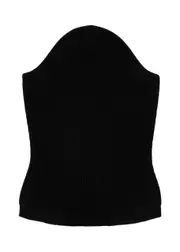 Khaite Jericho Strapless Ribbed-knit top - Black - XS XS