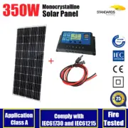 350W 12V Mono Solar Panel Kit Caravan Battery Charging 30A Regulator Cables Plug
