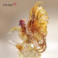 在飛比找momo購物網優惠-【tittot 琉園】佔得先機_擺飾_雞(送禮/琉璃/禮物/