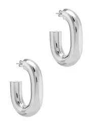 Rabanne XL Link Hoop Earrings - Silver - One Size One Size