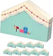 Vaguelly 10pcs Party Favor Box Favor Boxes House Shaped Boxes Candy Boxes Party Favors Treat Boxes Party Favors Holiday Cookie Boxes House Shape Candy Boxes Small Cookie Boxes Green Paper