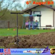 6" Hand Drill Auger Post Hole Digger Manual Garden Hole Digging Bit for Planting