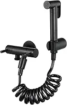 APTPKGDFDK Black Brass Hand-held Wall-Mounted Hybrid Hot and Cold Water with Stand Bathroom Kitchen Toilet Faucet Bidet Sprayer Sleeve Socket